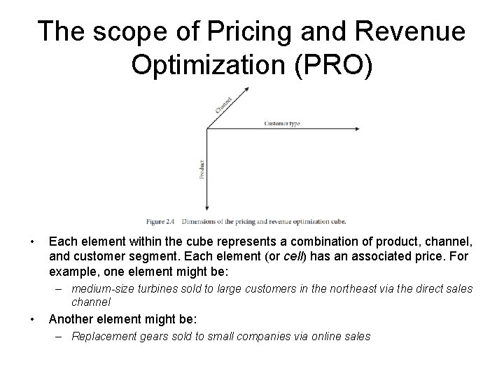 The scope of Pricing and Revenue Optimization (PRO) • Each element within the cube