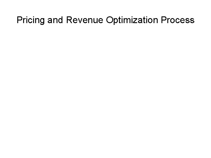 Pricing and Revenue Optimization Process 