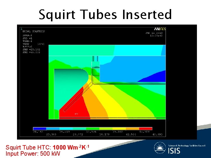 Squirt Tubes Inserted Squirt Tube HTC: 1000 Wm-2 K-1 Input Power: 500 k. W