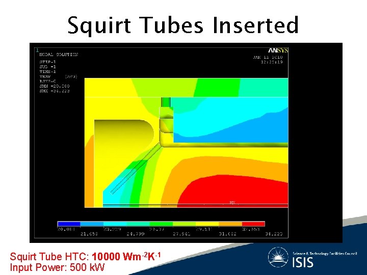 Squirt Tubes Inserted Squirt Tube HTC: 10000 Wm-2 K-1 Input Power: 500 k. W