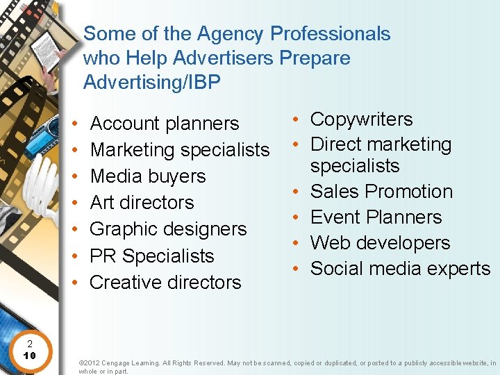 Some of the Agency Professionals who Help Advertisers Prepare Advertising/IBP • • 2 10