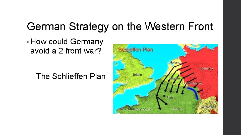 German Strategy on the Western Front • How could Germany avoid a 2 front