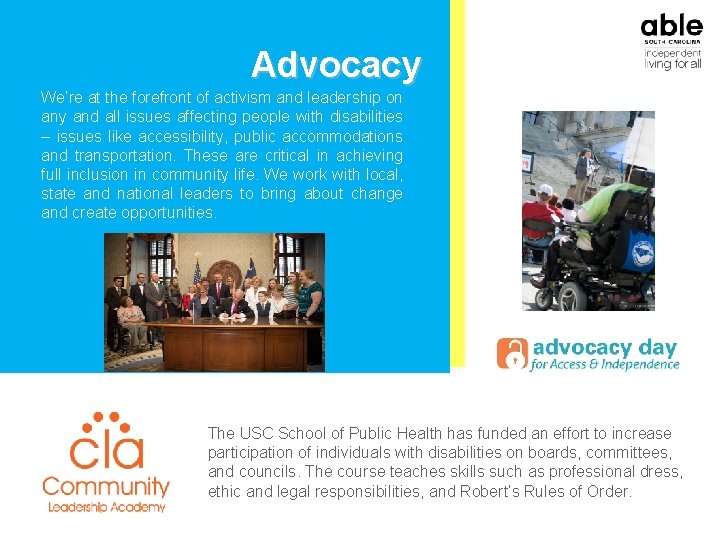 Advocacy We’re at the forefront of activism and leadership on any and all issues