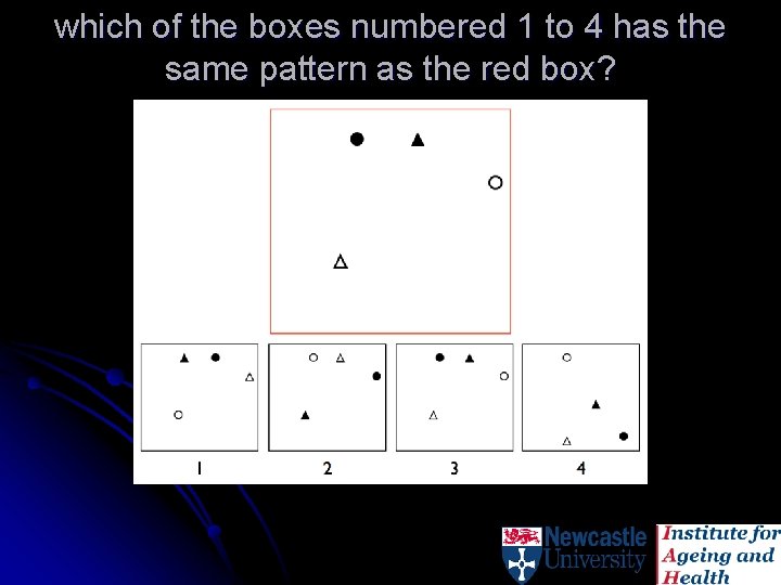 which of the boxes numbered 1 to 4 has the same pattern as the