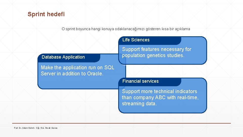 Sprint hedefi O sprint boyunca hangi konuya odaklanacağımızı gösteren kısa bir açıklama Life Sciences