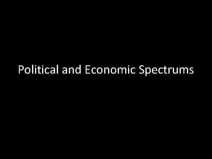 Political and Economic Spectrums 