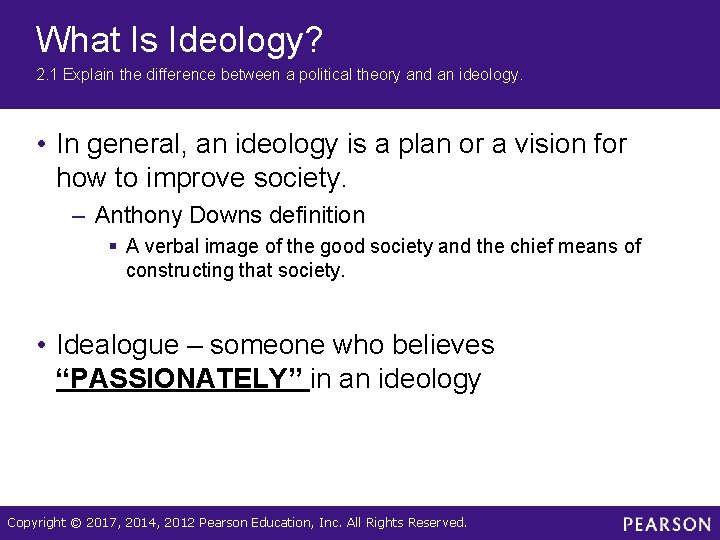 What Is Ideology? 2. 1 Explain the difference between a political theory and an What Is Ideology? 2. 1 Explain the difference between a political theory and an