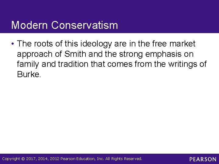 Modern Conservatism • The roots of this ideology are in the free market approach Modern Conservatism • The roots of this ideology are in the free market approach