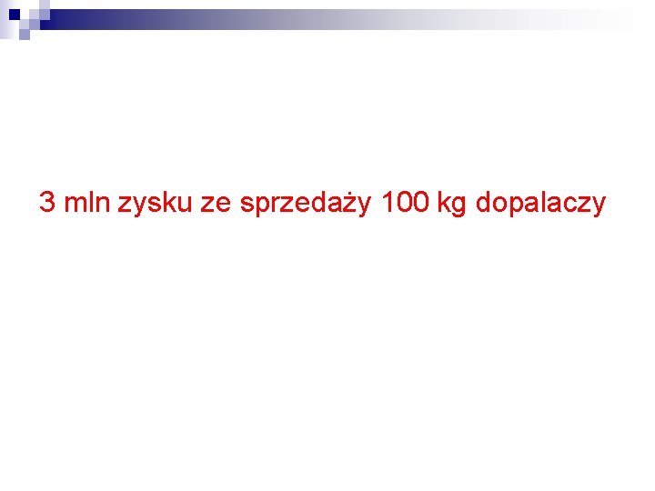 3 mln zysku ze sprzedaży 100 kg dopalaczy 