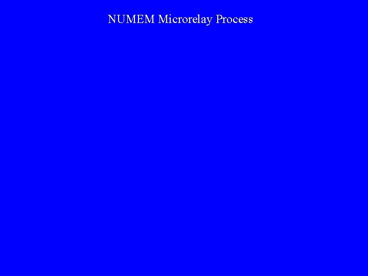NUMEM Microrelay Process NUMEM Microrelay Process