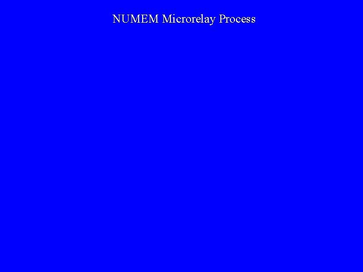 NUMEM Microrelay Process NUMEM Microrelay Process