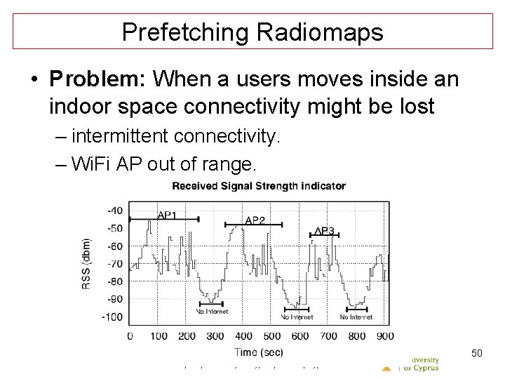 Dagstuhl Seminar 10042, Demetris Zeinalipour, University of Cyprus, 26/1/2010 Prefetching Radiomaps • Problem: When