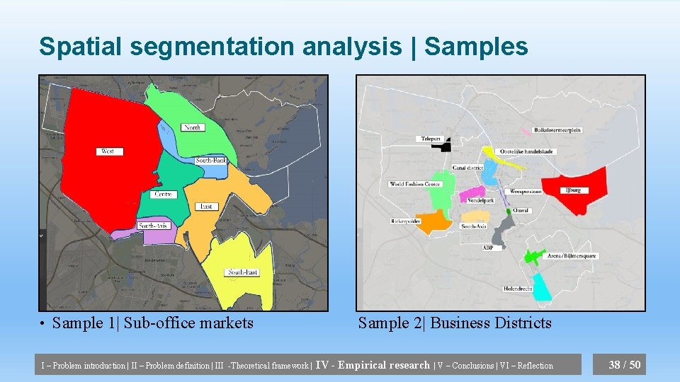 Spatial segmentation analysis | Samples • Sample 1| Sub-office markets I – Problem introduction