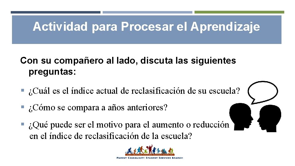 Actividad para Procesar el Aprendizaje Con su compañero al lado, discuta las siguientes preguntas: