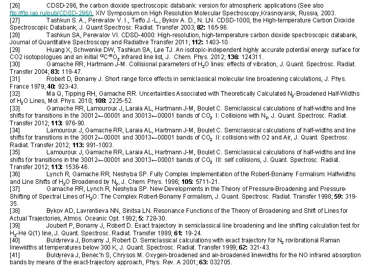 [26] CDSD-296, the carbon dioxide spectroscopic databank: version for atmospheric applications (See also ftp: