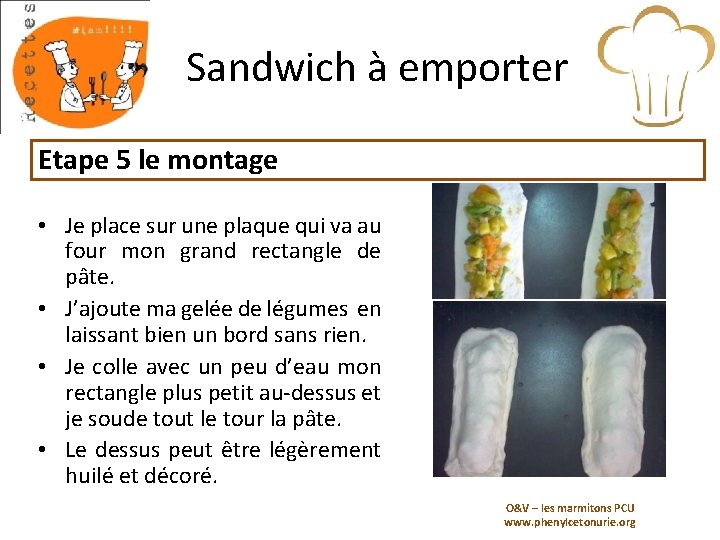 Sandwich à emporter Etape 5 le montage • Je place sur une plaque qui