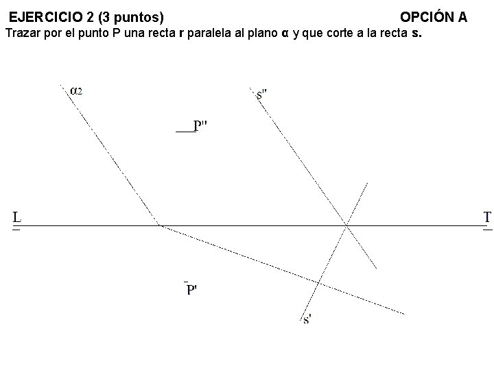 EJERCICIO 2 (3 puntos) OPCIÓN A Trazar por el punto P una recta r