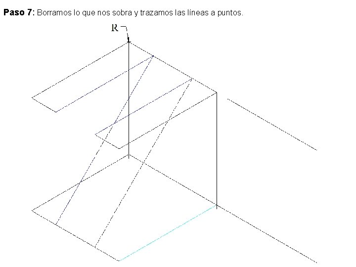 Paso 7: Borramos lo que nos sobra y trazamos las líneas a puntos. 