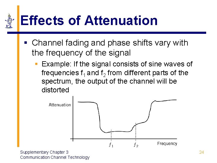 Effects of Attenuation § Channel fading and phase shifts vary with the frequency of
