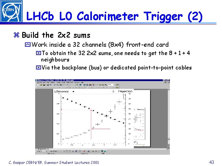 LHCb L 0 Calorimeter Trigger (2) z Build the 2 x 2 sums y