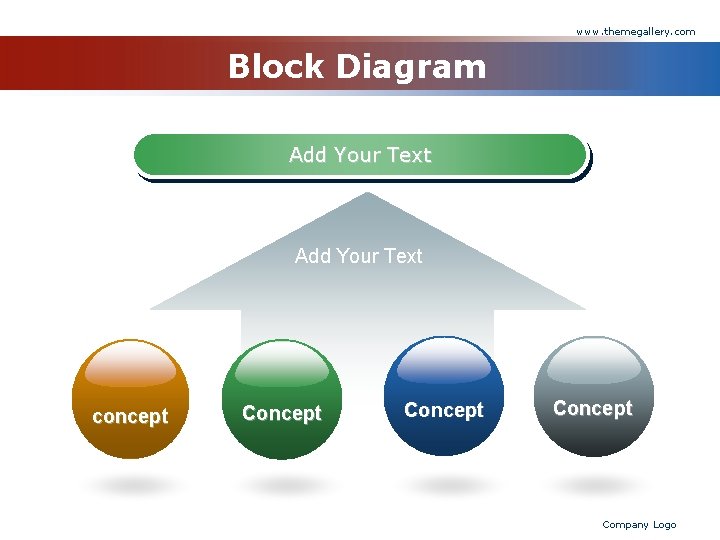 www. themegallery. com Block Diagram Add Your Text concept Concept Company Logo 