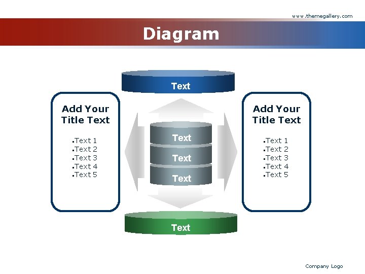 www. themegallery. com Diagram Text Add Your Title Text • Text • Text 1