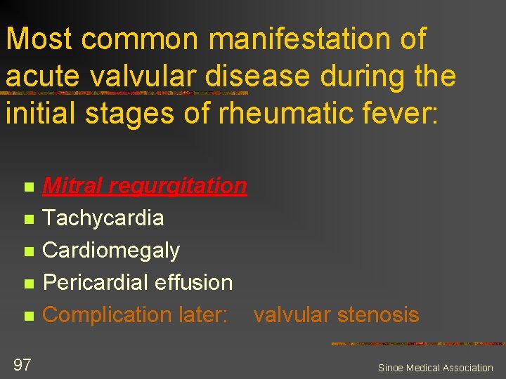 Most common manifestation of acute valvular disease during the initial stages of rheumatic fever: