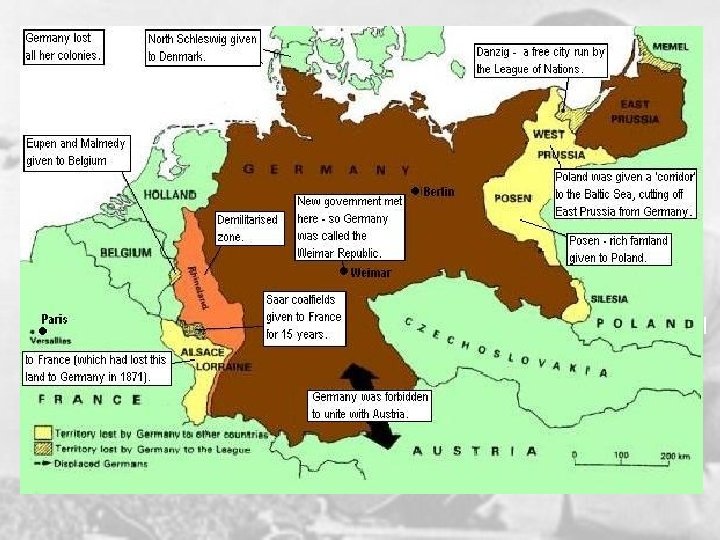 Recap: Treaty of Versailles Blame Reparations Army Territory What did Germans call the government