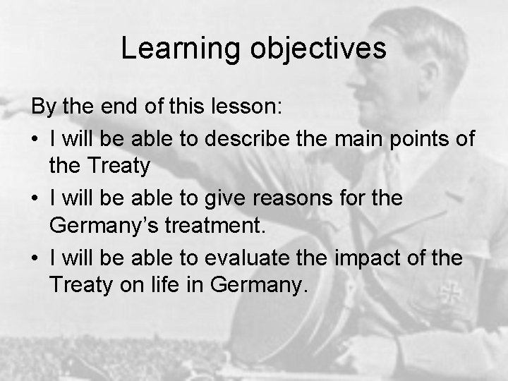 Learning objectives By the end of this lesson: • I will be able to