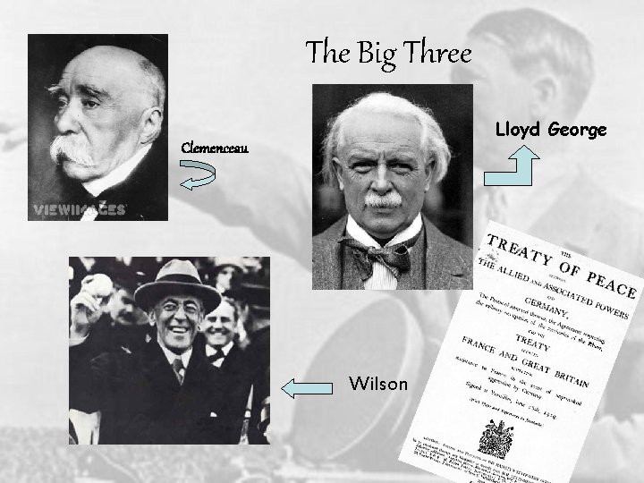 The Big Three Lloyd George Clemenceau Wilson 