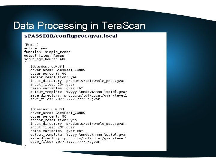 Data Processing in Tera. Scan 