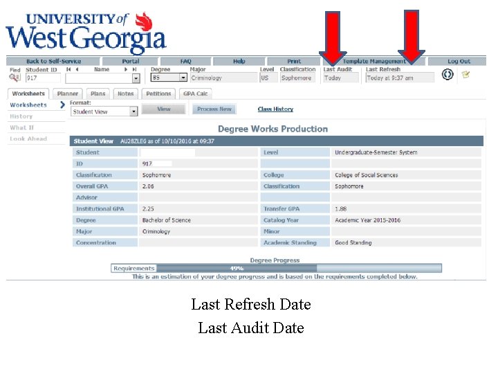 Last Refresh Date Last Audit Date 