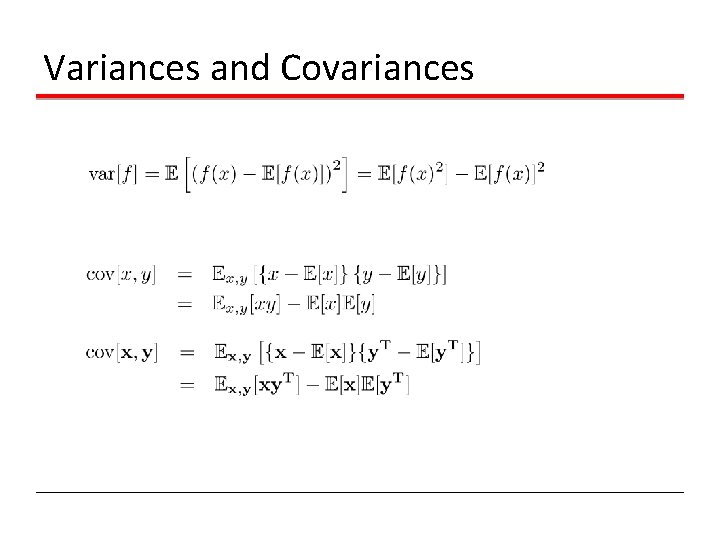 Variances and Covariances 