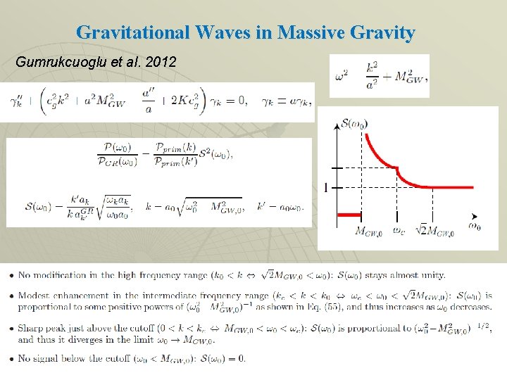 Gravitational Waves in Massive Gravity Gumrukcuoglu et al. 2012 Gravitational Waves in Massive Gravity Gumrukcuoglu et al. 2012