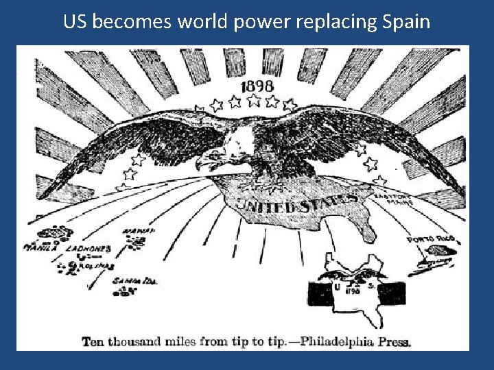 US becomes world power replacing Spain US becomes world power replacing Spain