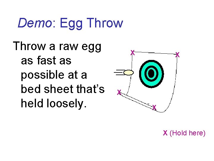 Demo: Egg Throw a raw egg as fast as possible at a bed sheet