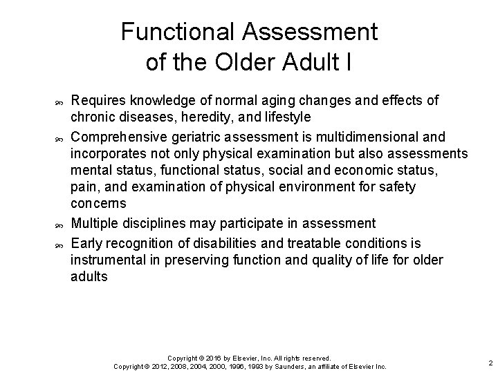 Chapter 31 Functional Assessment of the Older Adult