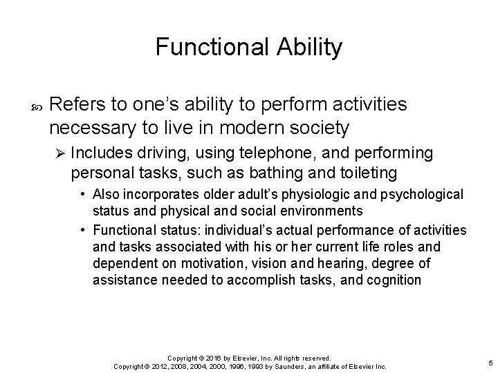 Chapter 31 Functional Assessment of the Older Adult