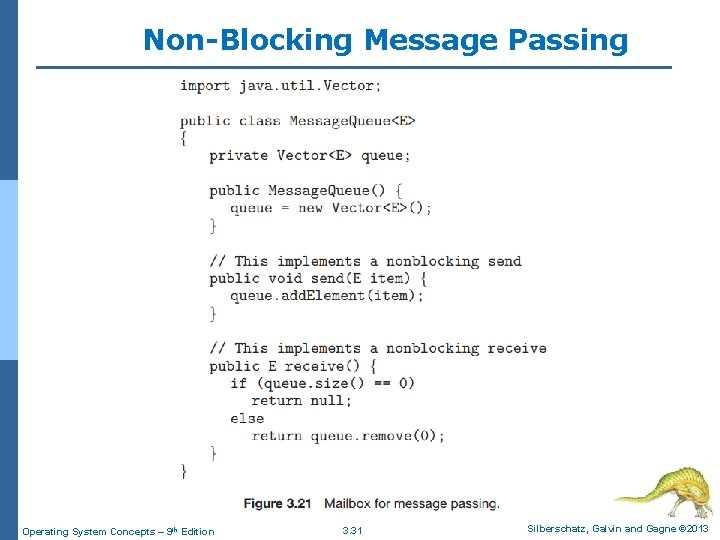 Non-Blocking Message Passing Operating System Concepts – 9 th Edition 3. 31 Silberschatz, Galvin