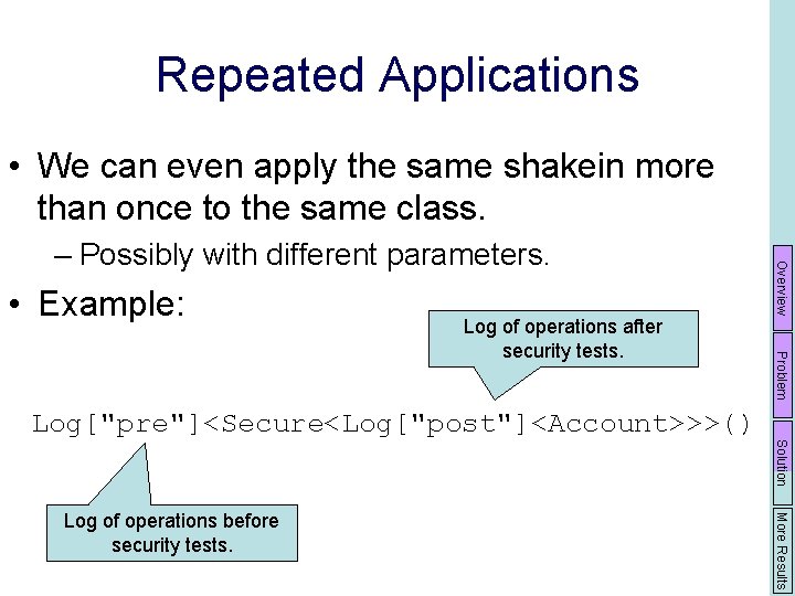 Repeated Applications • We can even apply the same shakein more than once to