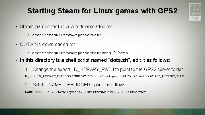 Starting Steam for Linux games with GPS 2 • Steam games for Linux are Starting Steam for Linux games with GPS 2 • Steam games for Linux are