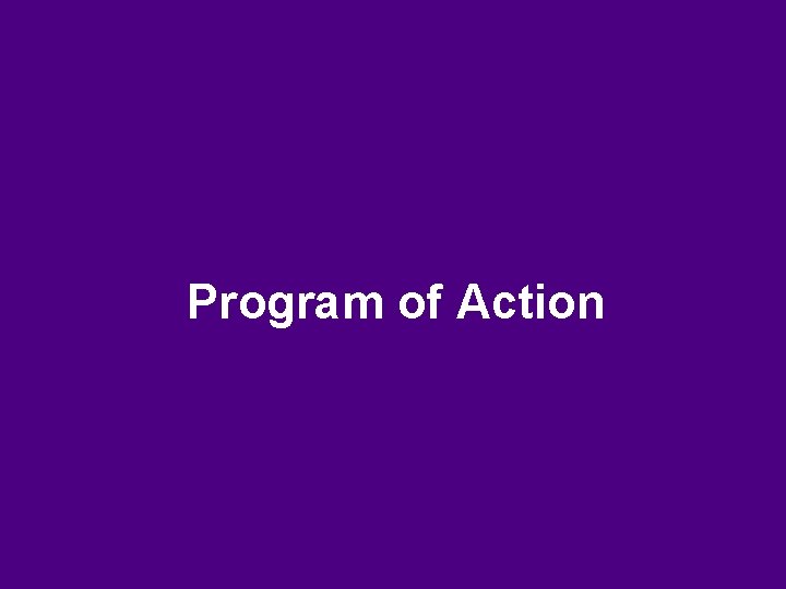 Program of Action 