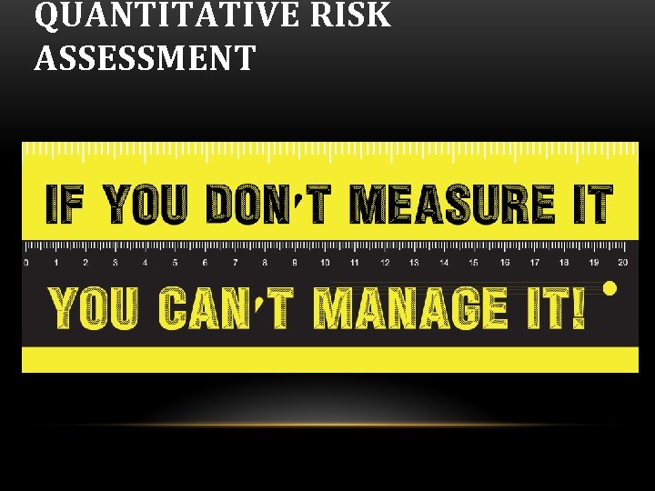 QUANTITATIVE RISK ASSESSMENT 