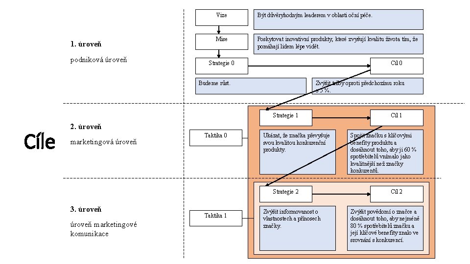 1. úroveň podniková úroveň Vize Být důvěryhodným leaderem v oblasti oční péče. Mise Poskytovat
