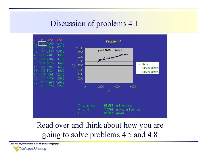 Discussion of problems 4. 1 Read over and think about how you are going