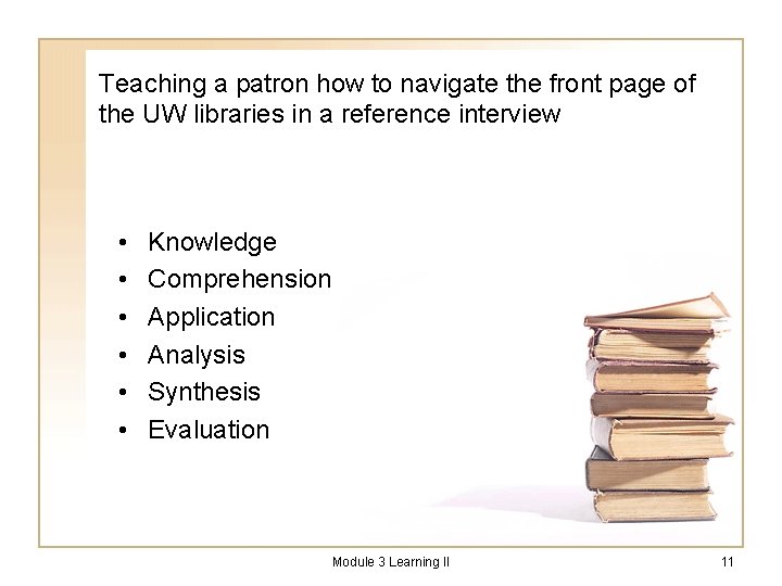 Teaching a patron how to navigate the front page of the UW libraries in