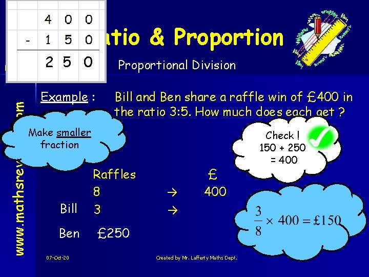 Ratio & Proportion www. mathsrevision. com N 5 Num 2 5 0 Proportional Division