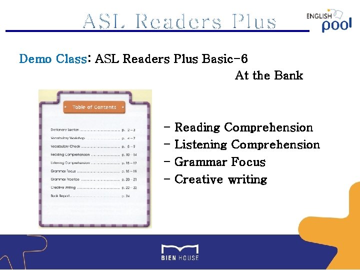 Demo Class: ASL Readers Plus Basic-6 At the Bank - Reading Comprehension Listening Comprehension