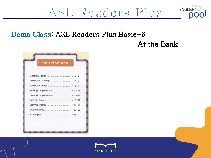 Demo Class: ASL Readers Plus Basic-6 At the Bank 