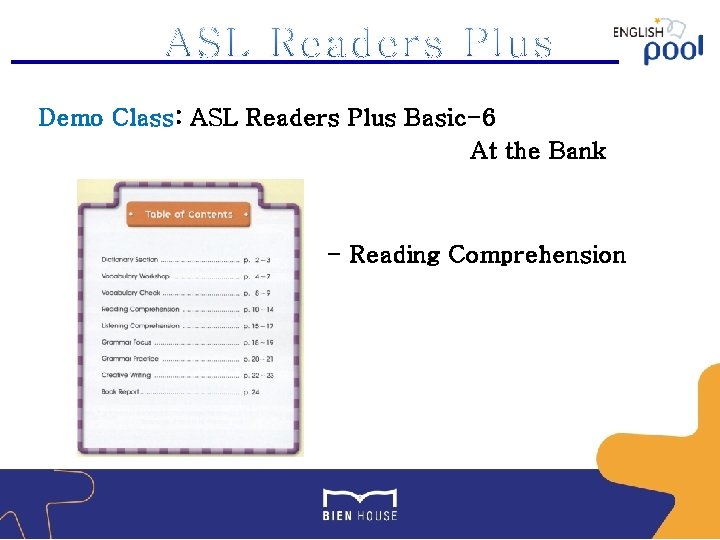 Demo Class: ASL Readers Plus Basic-6 At the Bank - Reading Comprehension 